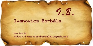 Ivanovics Borbála névjegykártya