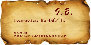 Ivanovics Borbála névjegykártya